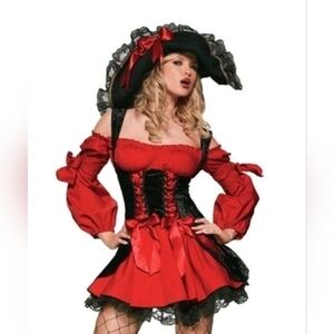 Leg Avenue Pirate Wench Mini Dress XL Swashbuckler Costume Cosplay Halloween
